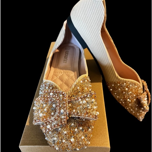 Pearls and beaded ballet flats! - Picture 2 of 5